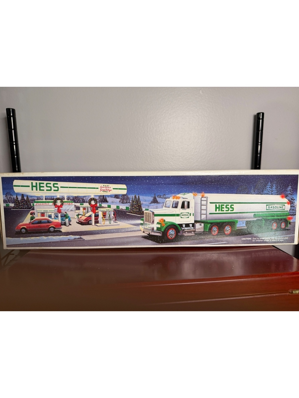 Hess Gasoline Tanker Toy Truck with Gas Station Playset